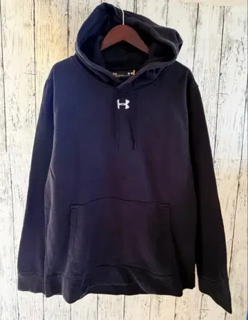 [ 새상품급 ] UNDER ARMOUR 블랙 후드티 후드 부착 L 우먼