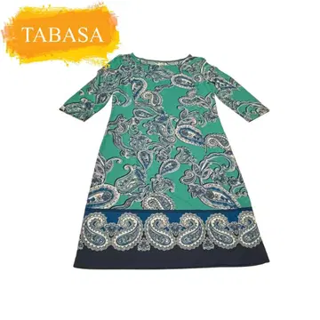 TABASA 페이즐리 무늬 칠부 소매 튜닉