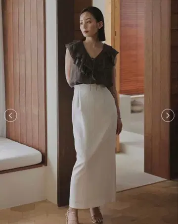 anuans 더블 새틴 타이트 스커트