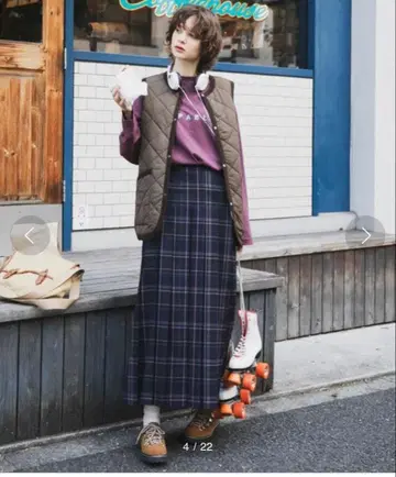 forksy. 롱 스커트 네이비