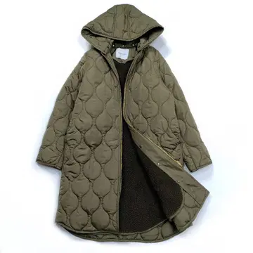 새상품급 엠마테일러 아름다운 실루엣 3way 퀼팅 푸드코트 38 카키