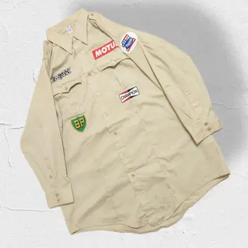 플라잉 크로스 70년대 USA제 워크 셔츠 포플린 빈티지