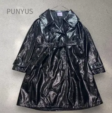 새상품급 PUNYUS 푸뉴즈 빅 사이즈 5L 블랙 에나멜 코트