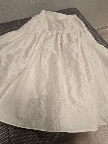 ELLIE/자카드 스커트/화이트 플레어 스커트