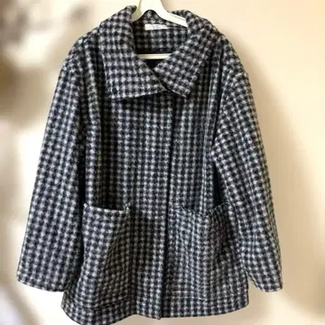 cepo 체크 무늬 오버 사이즈 자켓