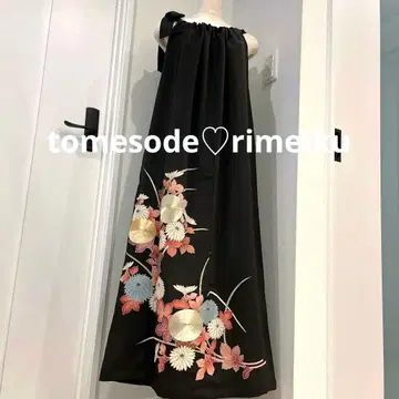 블랙 기모노 리메이크 드레스 기모노 원피스 전통 예복 기모노 원피스