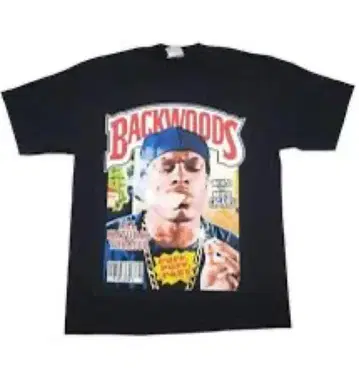 BACKWOODS 그래픽 래퍼 T셔츠 블랙