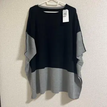 vin 새상품 니트 오버 사이즈 바이컬러 스웨터 7부 소매 야마다야