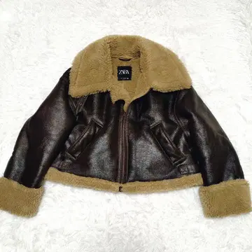 [ 품절 모델 ] ZARA 자라 더블 페이스 숏 보아 자켓 M