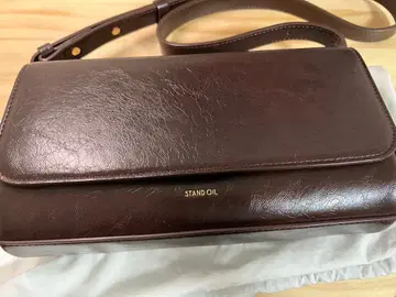 STAND OIL 브라운 가죽 숄더백