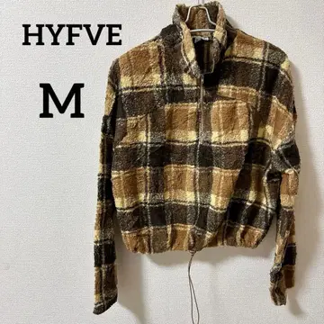 1점 HYFVE [ M ] 체크 무늬 플리스 자켓 아우터 플리스