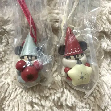 디즈니 크리스마스 릴린링 캡슐 토이 빨간색 스카이블루