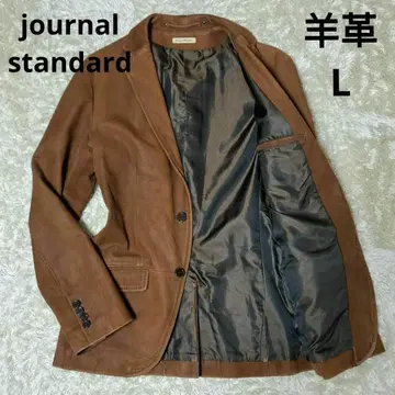 저널 스탠다드 시어링 레더 양가죽 테일러드 자켓 브라운 L