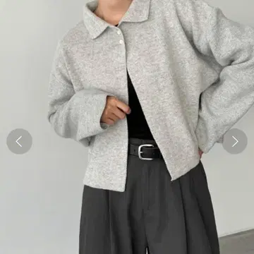 El mar 카라 부착 2버튼 니트 가디건