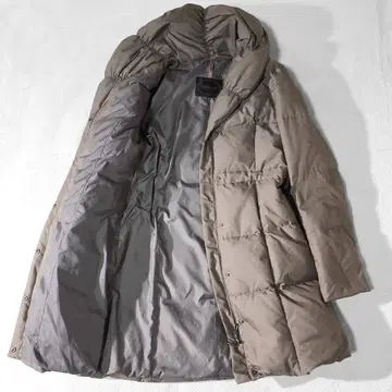 언타이틀 UNTITLED 다운 코트 3 라이트 브라운 롱 기장