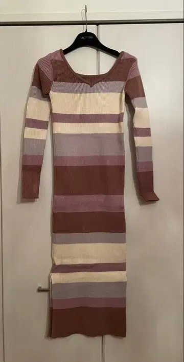 [ ROYAL PARTY ] 보더 니트 롱 원피스