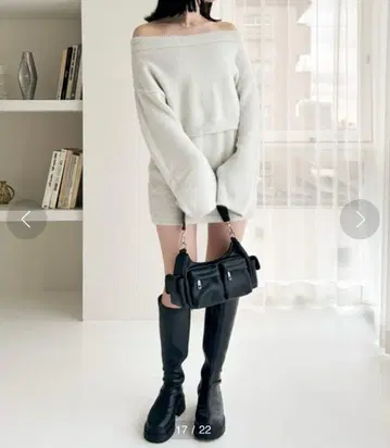 Heather 스팽글 니트 업 셋업