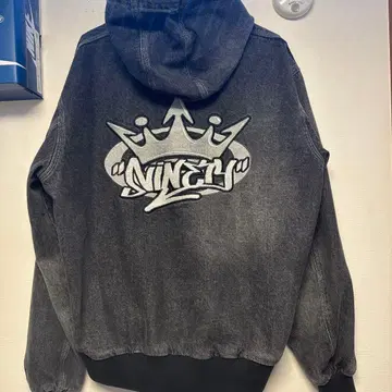 9090 King Logo Vintage Denim Hoodie