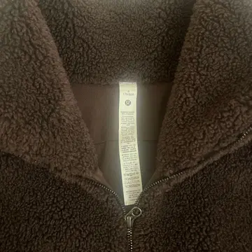 룰루레몬 브라운 플리스 자켓 지퍼 포함