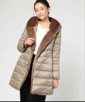 ANAYI 아나이 에코 퍼 리버서블 다운 코트 36