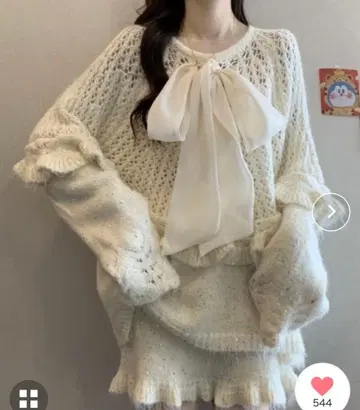 ViViDAY 프론트 리본 니트 세트 M 원피스 스커트