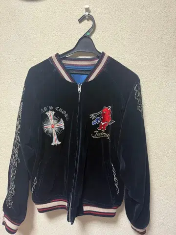 [ 레어 ] TEDMAN 테드맨 리버서블 스카잔 자수 벨로아 새틴