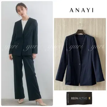 [ 966 ] 아나이 울 포플린 노카라 자켓 다크 네이비 38