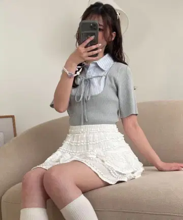 MAJESTIC LEGON 마제스틱 레곤 셔츠 도킹 리브 니트