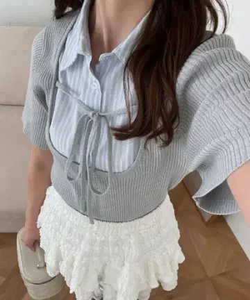 MAJESTIC LEGON 마제스틱 레곤 셔츠 도킹 리브 니트