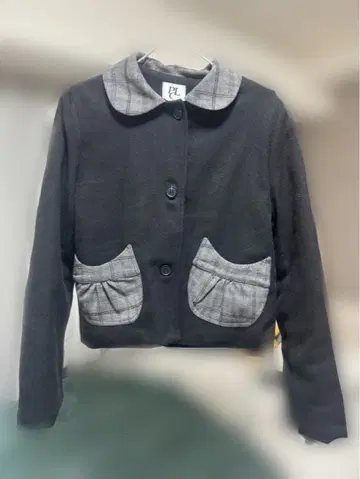 PL 테일러드 자켓 블랙 체크 무늬