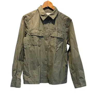 여성용 올리브데올리브 밀리터리 자켓 셔츠 긴팔 카키 M