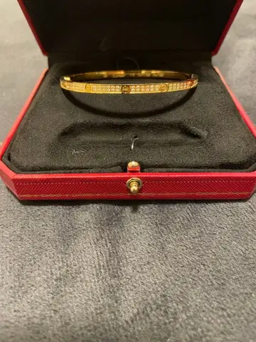 골드 스톤 부착 뱅글 지르코니아 다이아