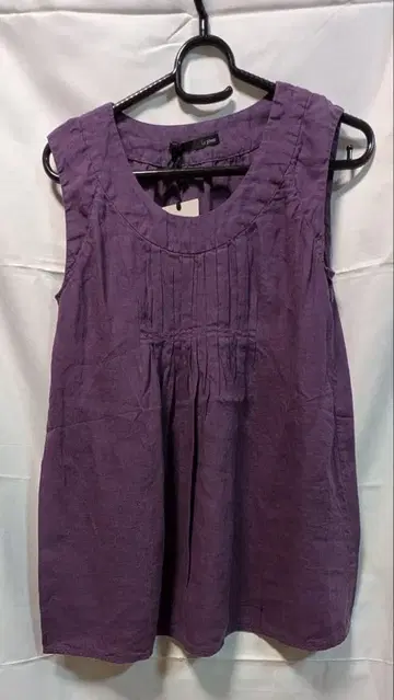 르 피벗 퍼플 슬리브리스 튜닉