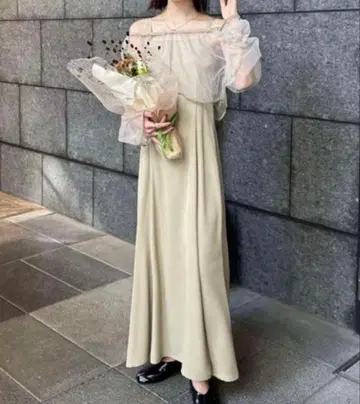 hinari 튤 포멀 드레스 그린 Free 사이즈