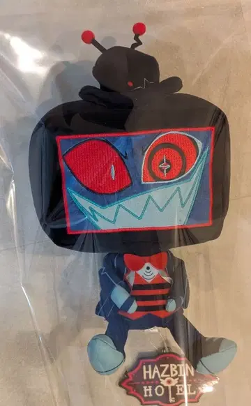 해즈빈 호텔에 오신 것을 환영합니다 앉은 봉제 인형 복스