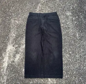 90s 유로 빈티지 코듀로이 팬츠 세밀한 골 블랙