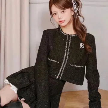 Darich 다리치 스팽글 트위드 자켓 BLK