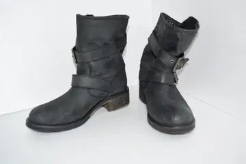 [JOESANCHEZ] 블랙 가죽 엔지니어 부츠 37