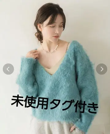 미사용 언그리드 V넥 기모 루즈 니트