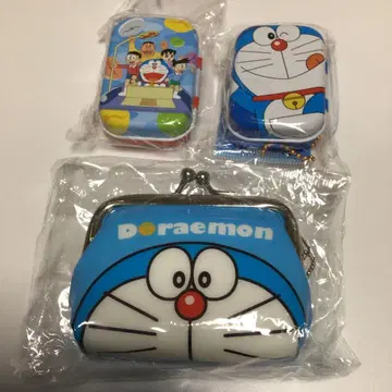 새상품 도라에몽 가마구치 코인 케이스 & 미니 캔 케이스 2종 레어
