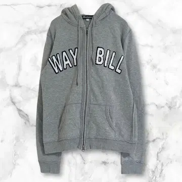 그레이 풀 집업 후드티 L 영문 긴팔 캐주얼 코튼 혼방 심플