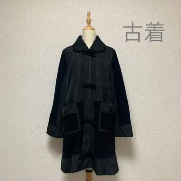 [ 구제 의류 ] 이소재 블랙 코트 안감 패턴