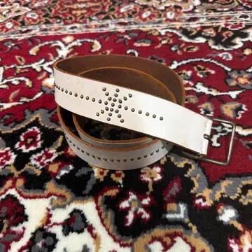 90s 구제 의류 벨트 HTC 천연 가죽 y2k 스터드 벨트