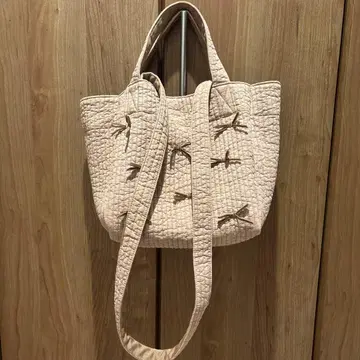 집소피아 타운백 2way 리본 퀼팅 토트백