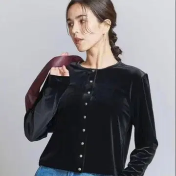 벨로아 컴팩트 가디건 블랙