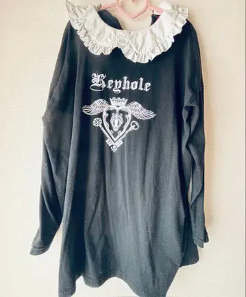 Ank Rouge 프릴 옷깃 블랙 긴팔 원피스