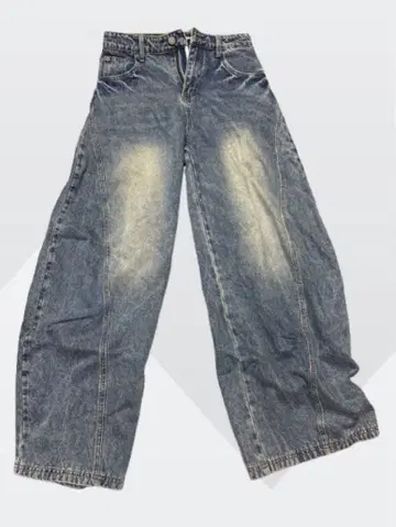 라이트 블루 와이드 레그 데님