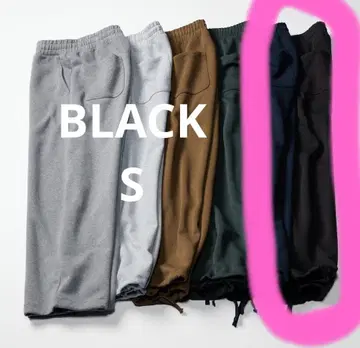 UNIQLO C 맨투맨 와이드 팬츠 블랙 S