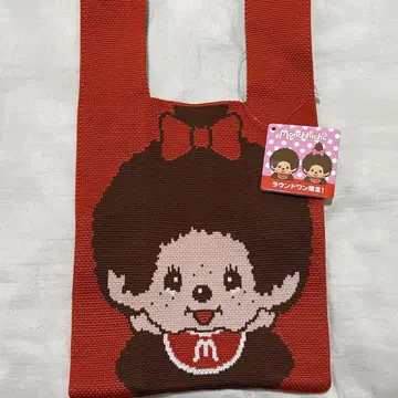 12 라운드 원 한정판 몽치치 니트 토트백 빨간색