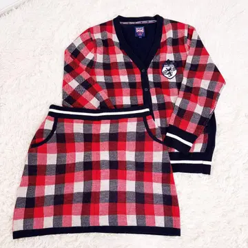 Admiral 체크 무늬 셋업 골프웨어 사이즈 L 니트